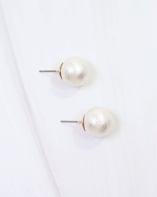 Caroline Hill Cream Alina Textured Pearl Stud Earring