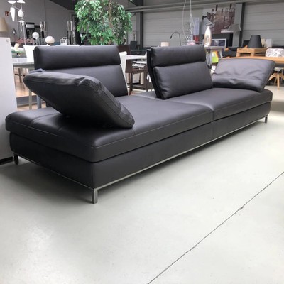Cierre Sofa Jack Leder Schwarz mit Kissen und Funktion