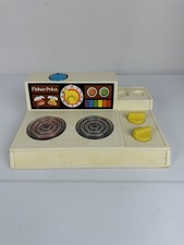 Vintage 1978 Fisher-Price Play Stove Kitchen Set Toy Magic Burners and Timer