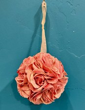 Silk Flower Kissing Ball Wedding Centerpiece, 6-inch Pink Flowers