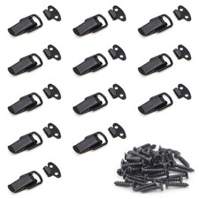 12pc Black Stainless Steel Spring Toggle Latch Lock Clasp HeavyDuty Cabinet Too