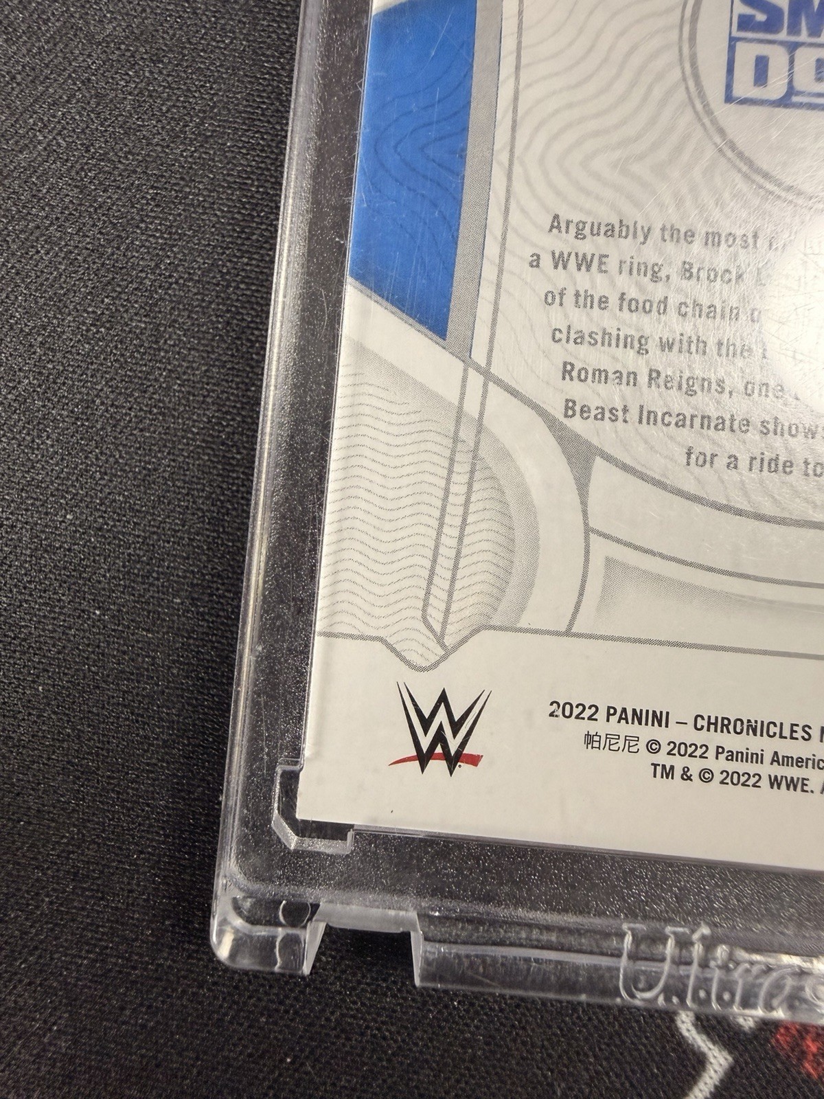 2022 Panini Chronicles WWE National Treasures Brock Lesnar #449 Platinum 1/1 view 11