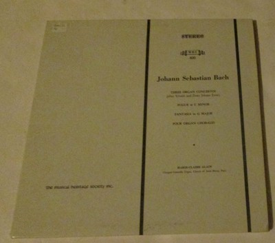 Johann Sebastian Bach, Musical Heritage Society - Johann S, Vinyl