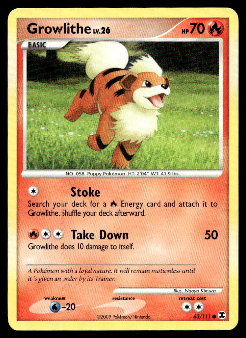 LP Growlithe [Rising Rivals 63/111] Common Pokemon TCG