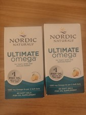 FOR 2 Nordic Naturals Ultimate Omega Lemon 1280mg Softgels 60x2  120ct  2029