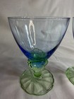 Vintage pair of Bormioli Rocco Bahia sherbert glasses blue and green — photo 3