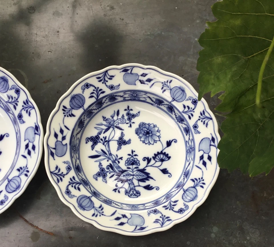 Meissen Porzellan 3 x tiefe Teller  D 20cm Krummschwerter 1825-1924 T2 - Bild 3 von 4