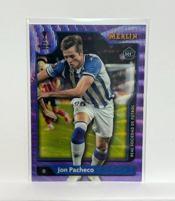#/15 2021 Merlin Collection Chrome UCL Purple Wave Refractor Jon Pacheco RC