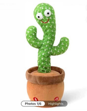 Dancing Talking Cactus Mimicking Toy,Talking Repeat Singing Sunny Cactus Toy 120