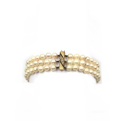 17.8cm cultured pearl bracelet 14kt yellow gold JKa pearls jewelry diamonds 585 gold