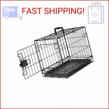 Amazon Basics Durable, Foldable Metal Wire Dog Crate with Tray, Single Door, 18