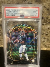 2020 Panini Select - Concourse Jalen Hurts 50 Zebra Prizm Die-cut Rc Psa 9