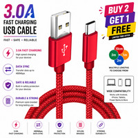 HeavyDuty USB Type C Charging Cable Braided Fast Phone Charger Long Lead 2m 3m