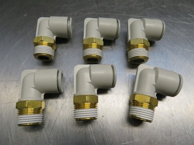 SMC SPORE 12 Elbow-Fitting Push Connect Brass 3/8'' NPT Lot of 6!