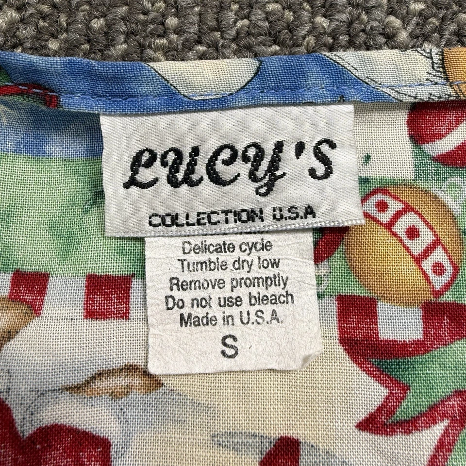 Blusa Médica De Colección Años 90 Lucy's Santa Muñeco de Nieve RN Mujer S Vacaciones de Navidad Enfermera EE. UU. Foto 3 de 4