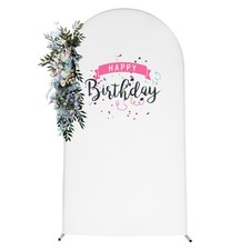 Wedding Balloon Arch Stand Frame Kit Party Banquet Backdrop 7.22Ft Gold White