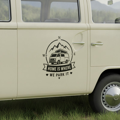 Home Is Where We Park It Kompass Abzeichen Camper Aufkleber Vinyl Decal Van Life