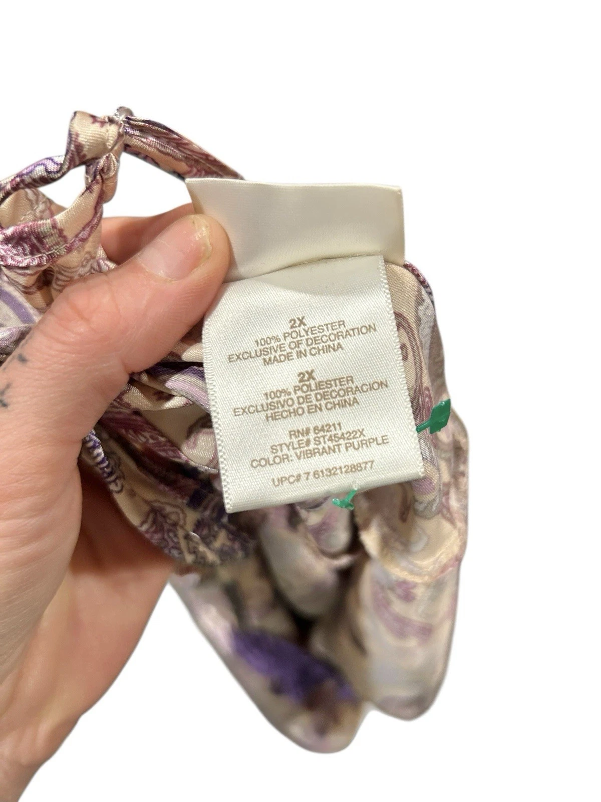 UNDERCOVER Abito slip Secret Treasures anni 90 Y2K taglia 2x viola paisley mini pizzo orlo fata