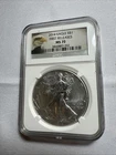 2014 $1 AMERICAN SILVER EAGLE NGC MS70 FIRST RELEASES BALD EAGLE LABEL