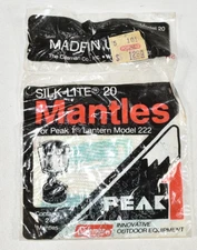 Vtg Coleman Peak-1 222 Lantern Silk Lite 20  Mantles NOS Sealed 2-Pk Made in USA