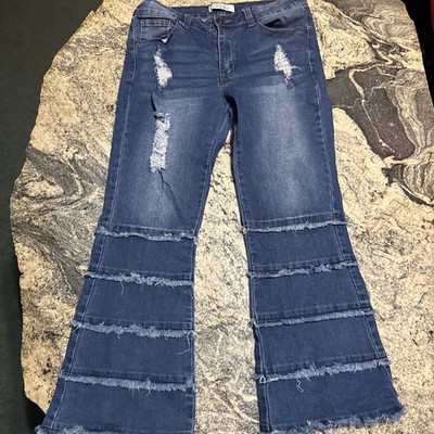 Thrill Jeans Size 9 Distressed Flare Pants 