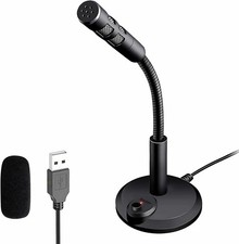 USB Computer Microphone,Plug and Play Desktop PC Laptop Microphone with Mute But