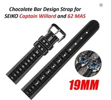Cinturino subacqueo tavoletta cioccolato 19 mm SEIKO 62 MAS Captain Willard 6217-8001 6105-8110