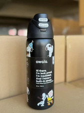 Black Owala Snoopy 32oz Stainless Steel Water Bottle Leakproof Insulated NWT