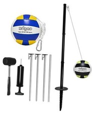 Portable Tetherball Set with 2 Tetherball Balls, Rope and Pole, Heavy Duty