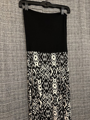 Felicity & CoCo Womens Maxi Dress Black & White Abstract Print Straples Small - Picture 2 of 6