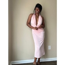 Reformation Baby Pink Consuela Knit Midi Dress Size Medium