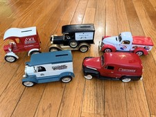 Lot of 5 ERTL metal Die Cast Truck Piggy Banks 1:25 Scale