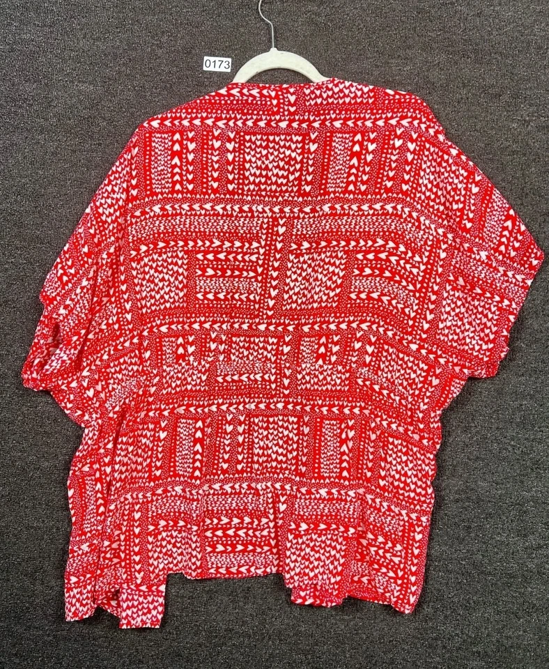 Bata kimono Victoria’s Secret Heart para mujer talla única roja blanca manga corta Foto 2 de 4