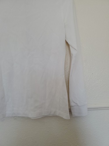 Louis Castel Womens Sz 90 XS Long Sleeve Golf Sweater Shirt White Gray Collar - Picture 9 of 17