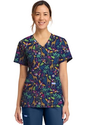 Jungle Jive Cherokee Scrubs V Neck Top CK856 JGJI