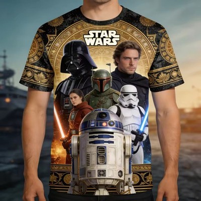 Star Wars Darth Vader Boba Fett R2-D2 Stormtrooper Sci-Fi Fan Tshirt 3D Printed