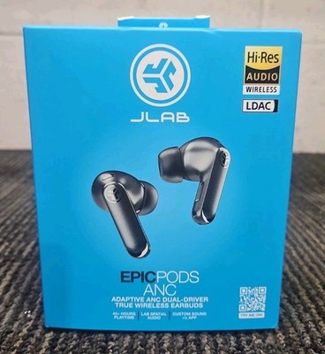 JLAB Epic Pods Adaptive ANC Dual-Driver True Wireless Earbuds - BLACK