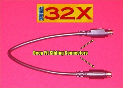 Sega 32X GOLD 8 PIN Link Data Cable for the Sega Genesis 2 Console System NEW