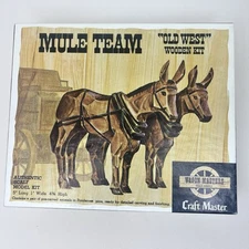 Open Box Mule Team Craft Master Old West Wooden Model Kit Unbuilt