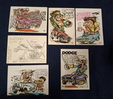 Vintage 1970?s Odd Rod Monsters In Cars Trading Card Stickers Lot Of 6 Donruss