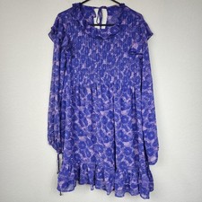 Free People Large Purple Long Sleeve Dress