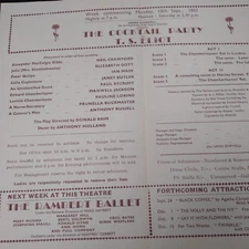 The Cocktail Party TS Eliot.  Prince Of Wales Theatre Programme 1951