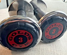 Gold  s Gym 3 Lb Chrome Dumbbells Pair 2x3Lb Total 6Lbs Weights