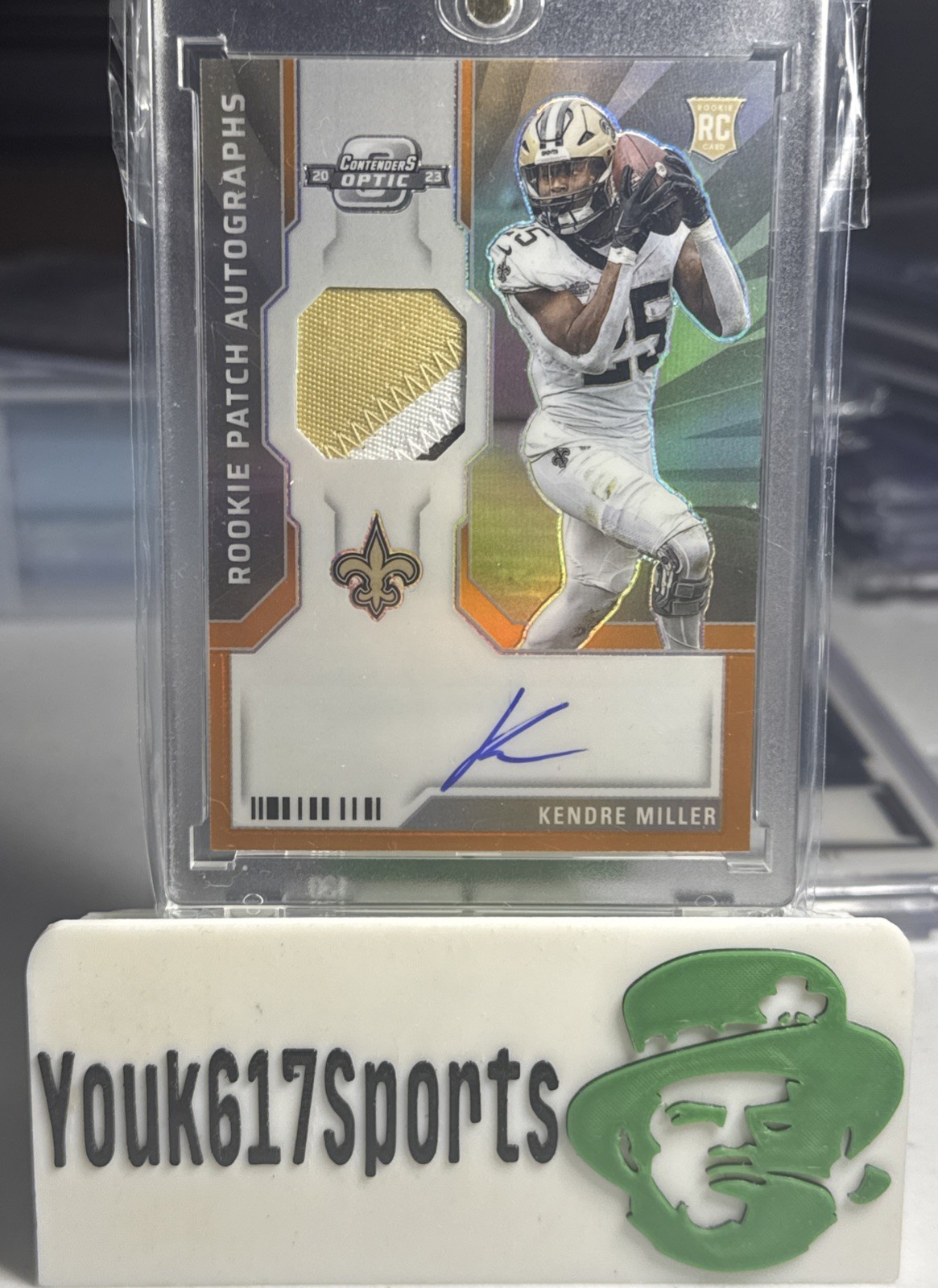 2023 Panini Contenders Optic - Rookie Patch Autographs Kendre Miller /25 Orange