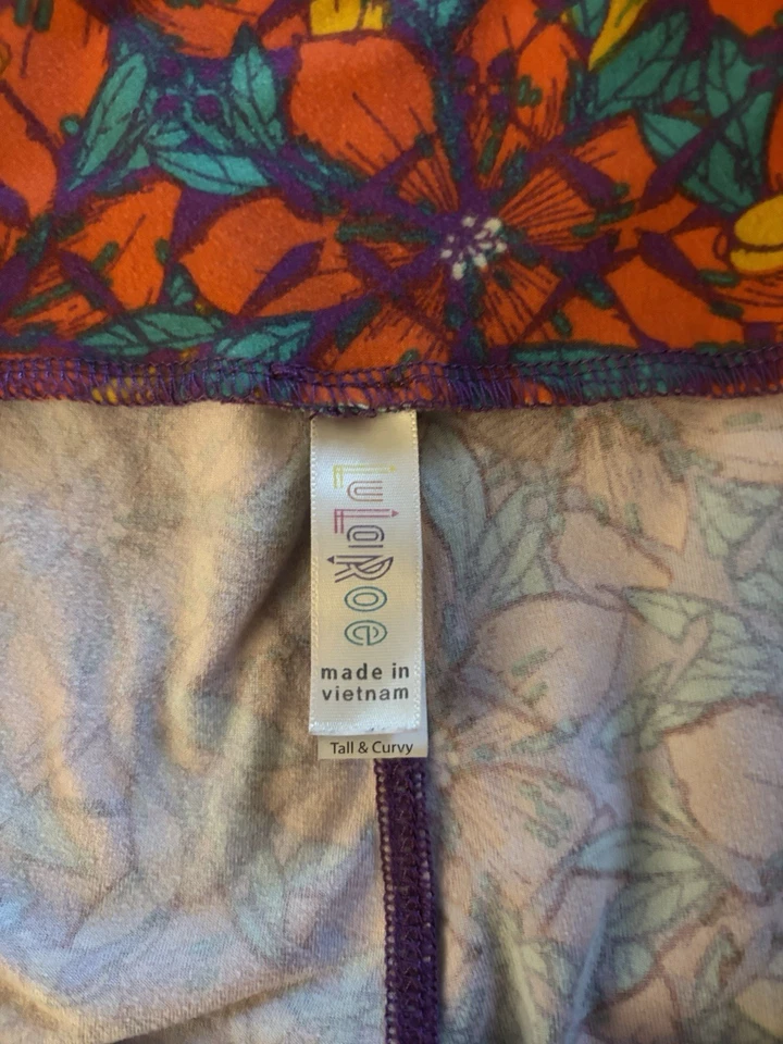 LuLaRoe Mujer Talla Única Leggings Diseño Floral Poinsettia Multicolor Unicornio Foto 3 de 4