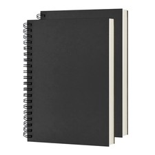 Blank Spiral Notebook 2-Pack, Soft Cover Sketch book 100 Pages / 50 Sheets, New