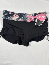 TYR Women’s Padma Della Swim Shorts Bottom – Size XS (0/2) – Black/Coral – NWT