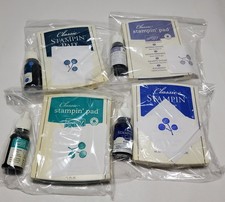 STAMPIN UP CLASSIC INK PADS WITH MATCHING REFILL BOTTLES LOT OF 4 SETS