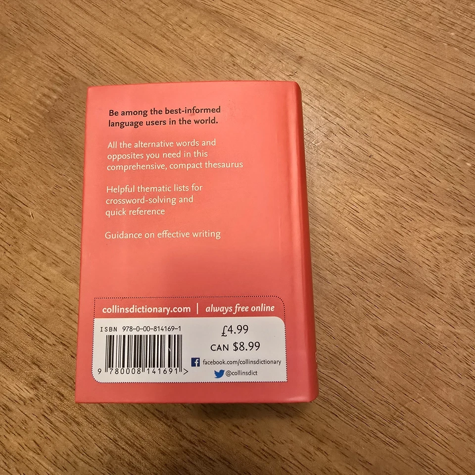 Collins English Thesaurus : Essential Edition By Collins Dictionary Mini HC VGC - Image 2 of 4