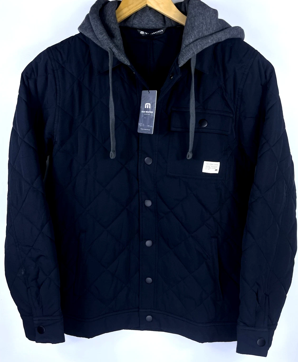 New Travis Mathew City Cold Weather Collection Black Mens 'Grey Wave' Jacket M